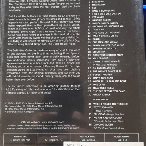 Abba The Definitive Collection DVD used, scratched