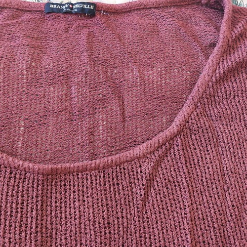 Blouse long-sleeve knitted thin like new, purple