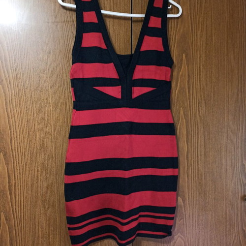 Striped winter dress like new, size L-XL