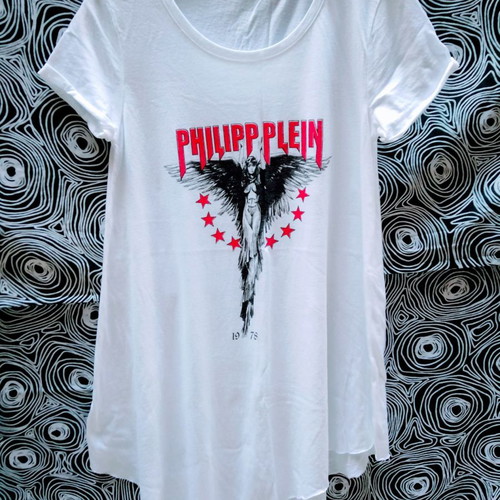 Philipp Plein T shirt new very long with asymmetric cut