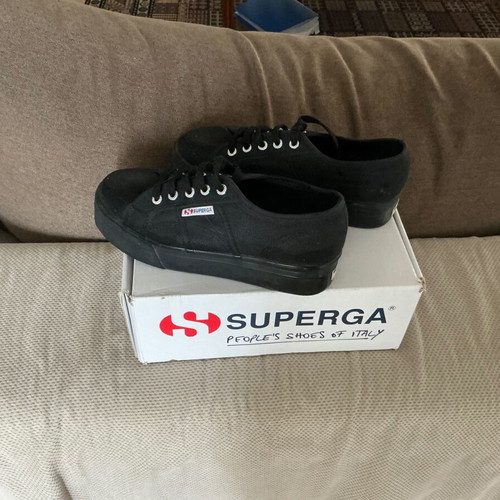 Superga shoes black size 38 like new
