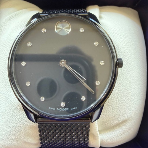 Movado Bold Ion Plated Stainless Steel Quartz Watch new, black