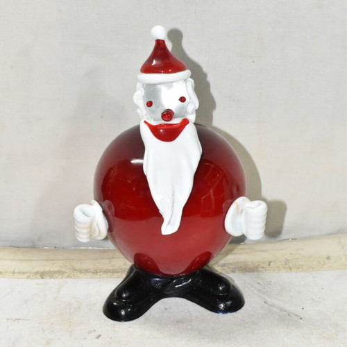 Vintage handmade glass Santa Claus figurine used