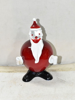 Vintage handmade glass Santa Claus figurine used