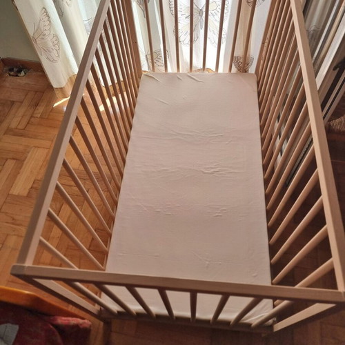 IKEA Baby Cot used with mattress and accessories