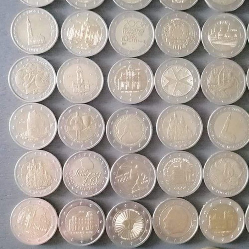 2€ coins used, pack of 48, including Greek 2 euro with 'S' mark