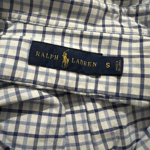 Ralph Lauren shirt used, size S, white and blue checkered