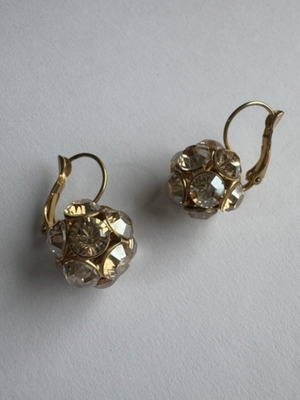Dimitriadis earrings with Swarovski crystals like new, gold tone
