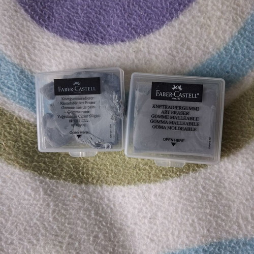 Faber Castell art erasers used, 2 plus 1 gift