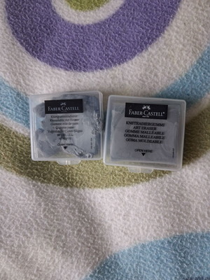 Faber Castell art erasers used, 2 plus 1 gift