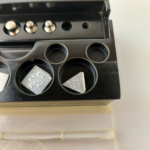 Set of gram weights for apothecary scale used