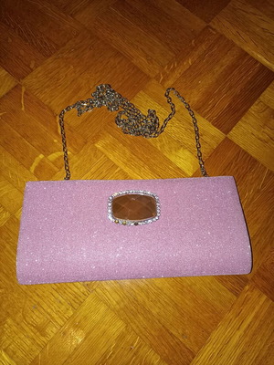 Shoulder bag pink with rhinestones like new