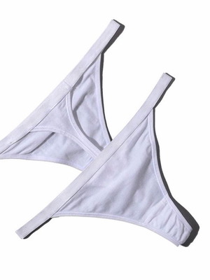 Sexy women's white cotton thongs pack of 3 new
