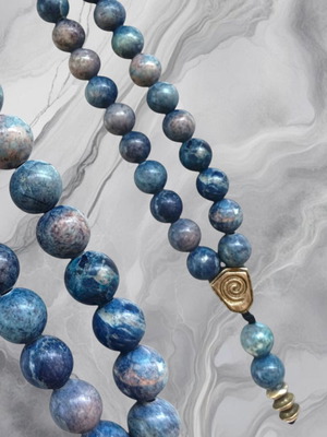 Handmade Komboloi Lapis Lazuli with Semi-Precious Stones