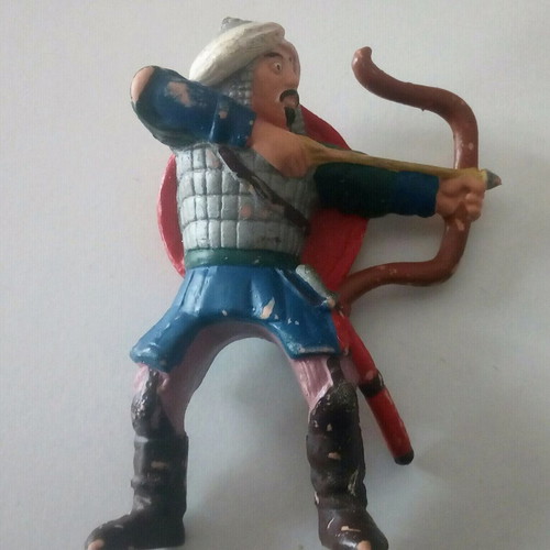 Set of figures Chinese archer rider and horse used