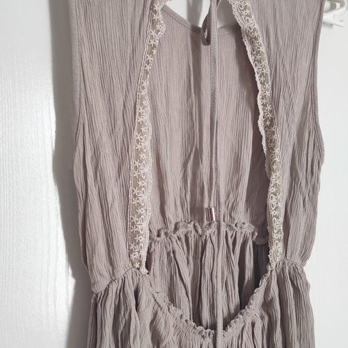 Regalinas summer blouse beige size Small like new with lace back