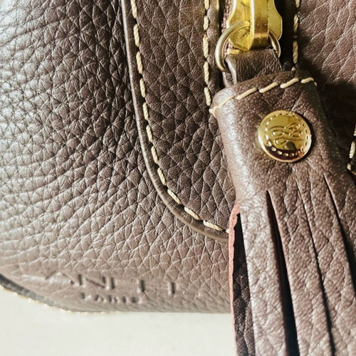 Lancel Paris leather handbag, vintage, brown, gold hardware