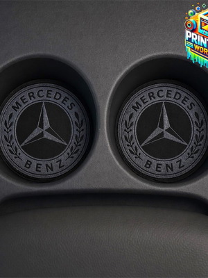Καλύμματα ποτηροθήκης Mercedes 69mm καινούργια, Gloss Black Plexiglass σετ 2 τεμαχίων