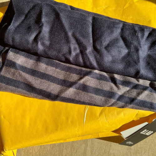 S.Oliver scarf new blue and beige unisex Black edition