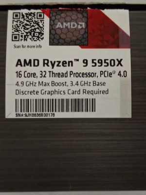 Κουτί AMD Ryzen 9 5950X Box σαν καινούργιο για Socket AM4