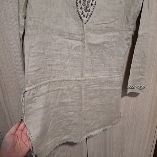 Zara Woman Beige Linen Tunic Kaftan Size M Like New