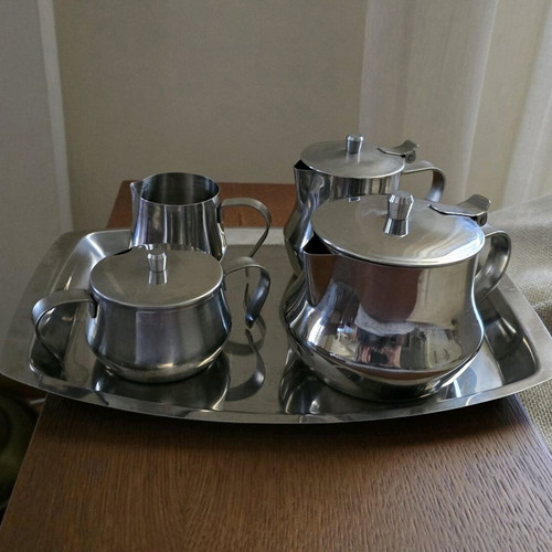 Stainless steel serving set like new
