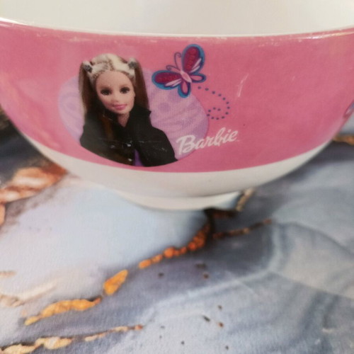 Barbie cereal bowls used, set of 2 porcelain