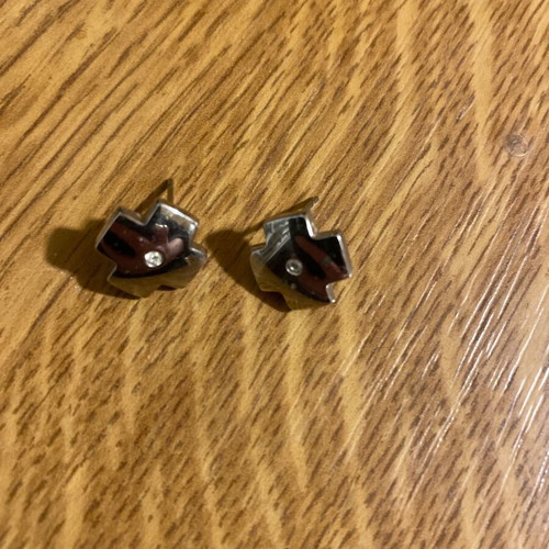 Folli Follie cross stud earrings used, silver