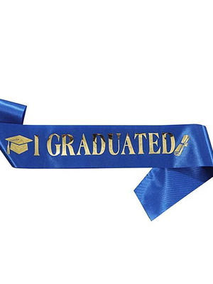 Graduation sash I Graduated blue new