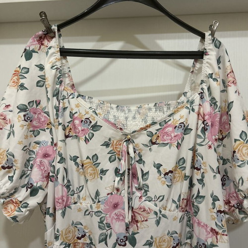 Maxi dress 5XL floral pastel, new