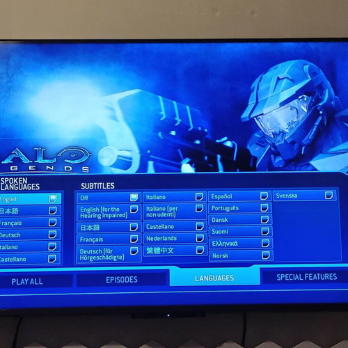 Halo Legends Blu-ray collection with Greek subtitles, like new