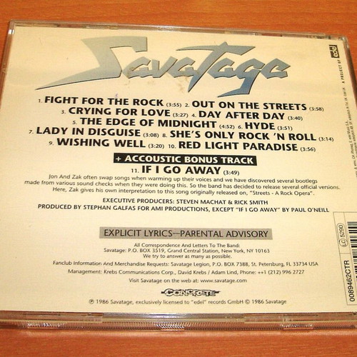 Savatage Fight For The Rock CD used, metal