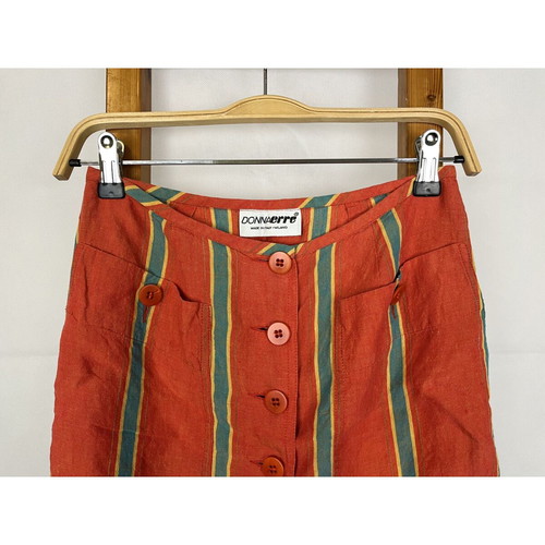 Vintage striped midi linen skirt like new, XS/S, made in Italy