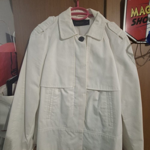 Zara white jacket type caban used, size M