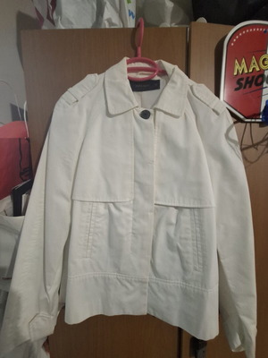 Zara white jacket type caban used, size M