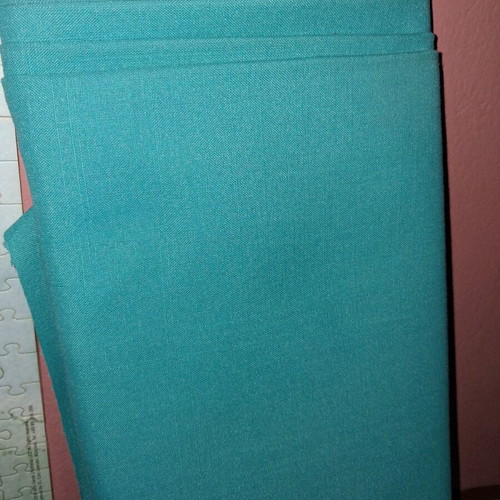 Linen fabric new, turquoise 2.5 meters double width
