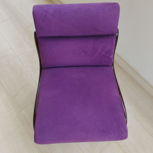 Vintage handmade low armchairs used, set of 2 pieces