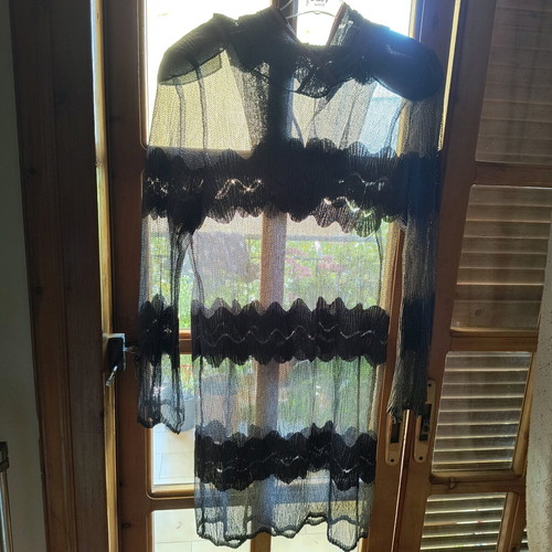 Sheer blouse dress like new, gray mouse color, size S