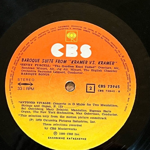 Kramer vs Kramer 1980 LP CBS used
