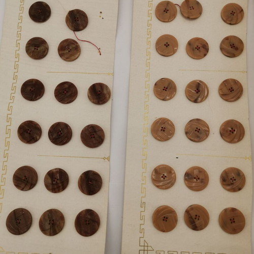 Brown bone buttons used, 1960s vintage, all together