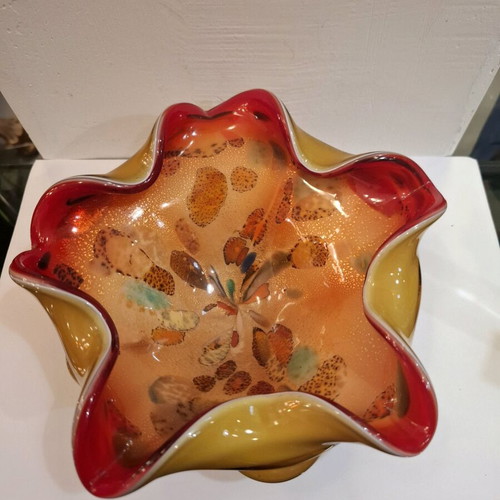 Vintage χειροποίητο μπολ Murano Art Glass Tutti Frutti μεταχειρισμένο