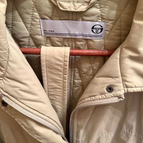Sergio Tacchini waterproof long jacket like new, beige, XXXL