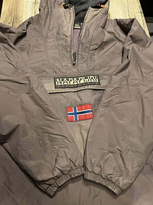 Napapijri μπουφάν αντιανεμικό μεταχειρισμένο Rainforest Winter Anorak καφέ, fleece