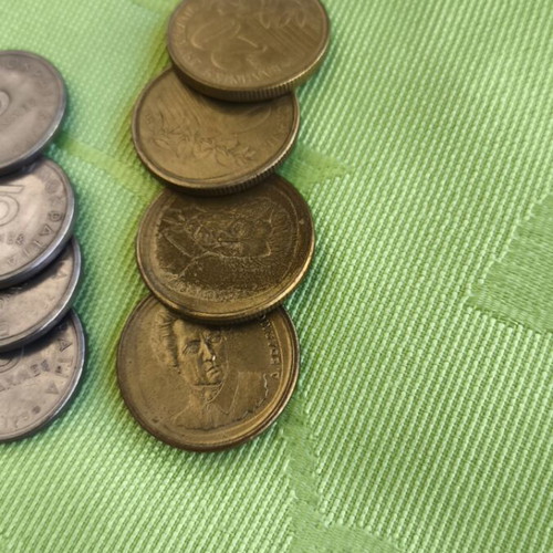 Coins used, set of 24 Greek drachma and lepta