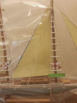 Handmade collectible ship new, wood and plastic