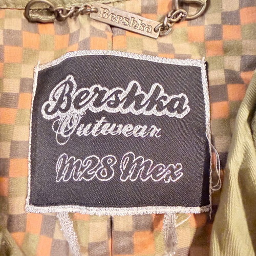 Bershka women's khaki trench coat size Medium used with belt