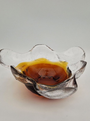 Humppila Kivi-Set Art Glass Bowl signed Pertti Santalahti, like new