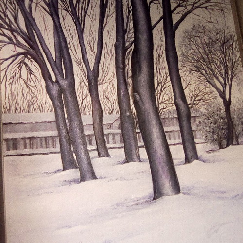 Oil painting on canvas "Snow" new with wooden frame