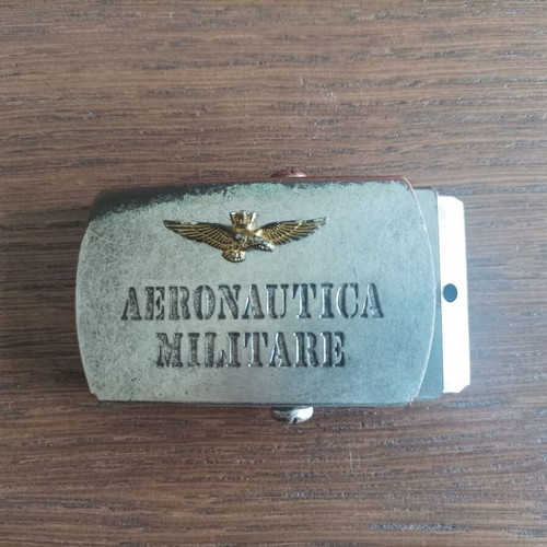 Aeronautica Militare belt buckle used, silver, adjustable