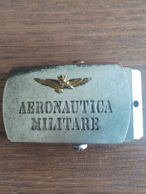 Αγκράφα ζώνης Aeronautica militare μεταχειρισμένη, ασημί, ρυθμιζόμενη